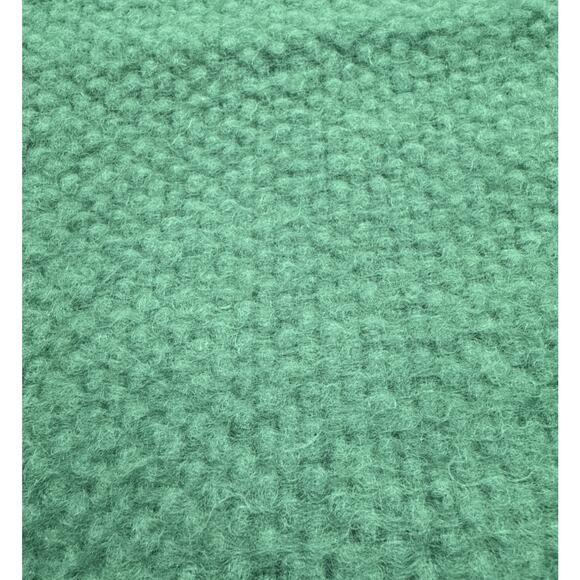 Vintage J C Penney Waffle Weave Satin Trim King Size Blanket Hunter Green - Picture 2 of 5